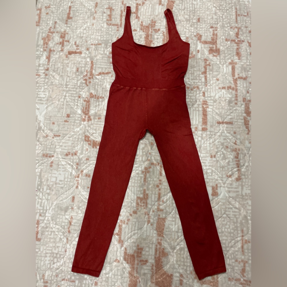 Free People Medium Burgundy jumpsuit